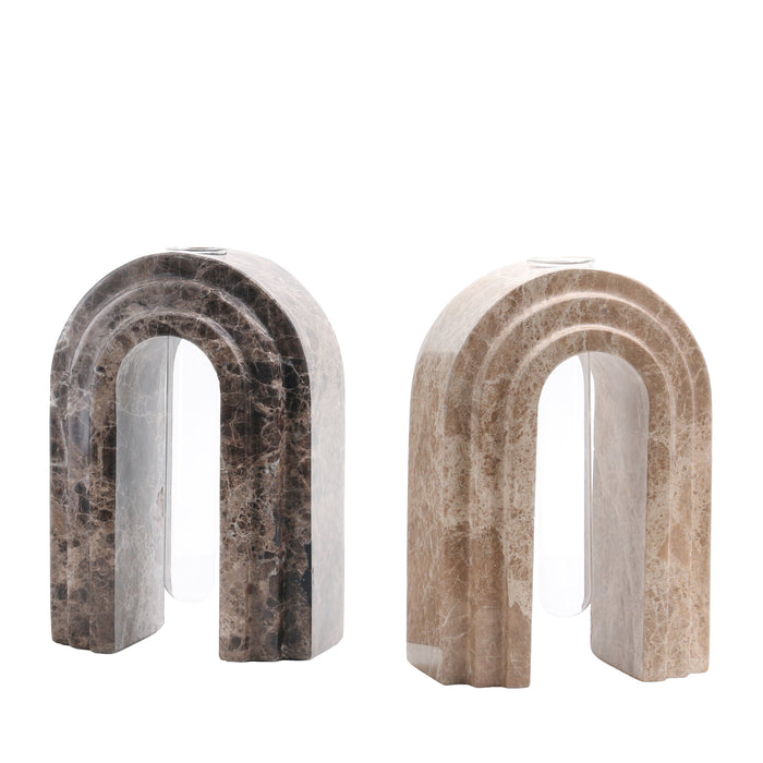 Lunarc Marble Arch Vase - Light Coffee