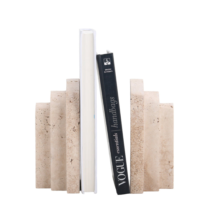 Nuvon Stone Bookends - Beige