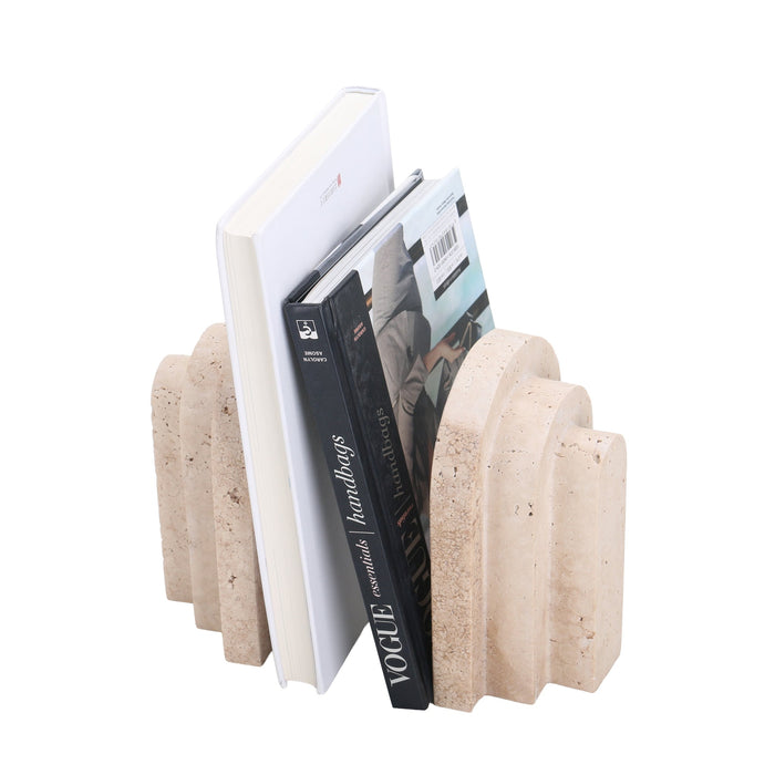 Nuvon Stone Bookends - Beige