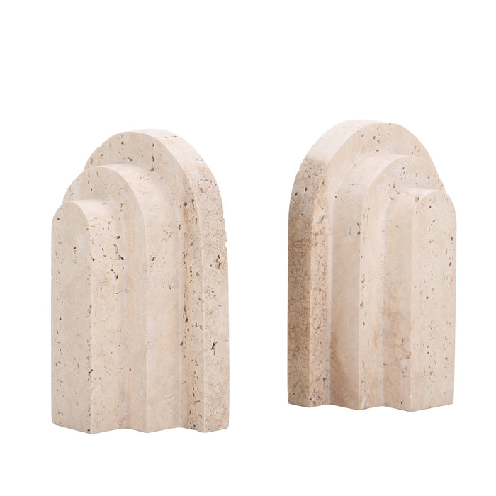 Nuvon Stone Bookends - Beige