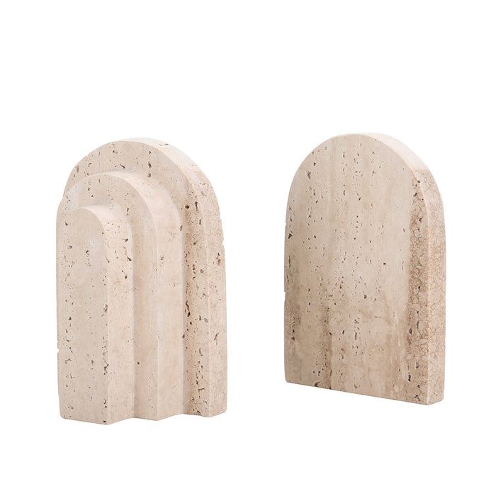 Nuvon Stone Bookends - Beige