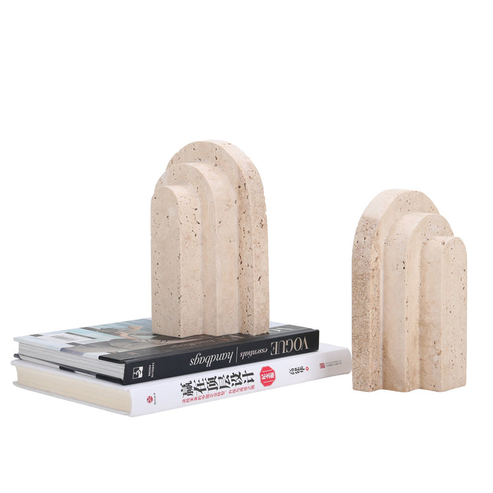 Nuvon Stone Bookends - Beige