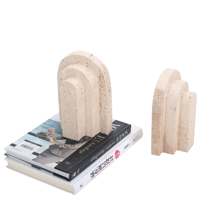 Nuvon Stone Bookends - Beige