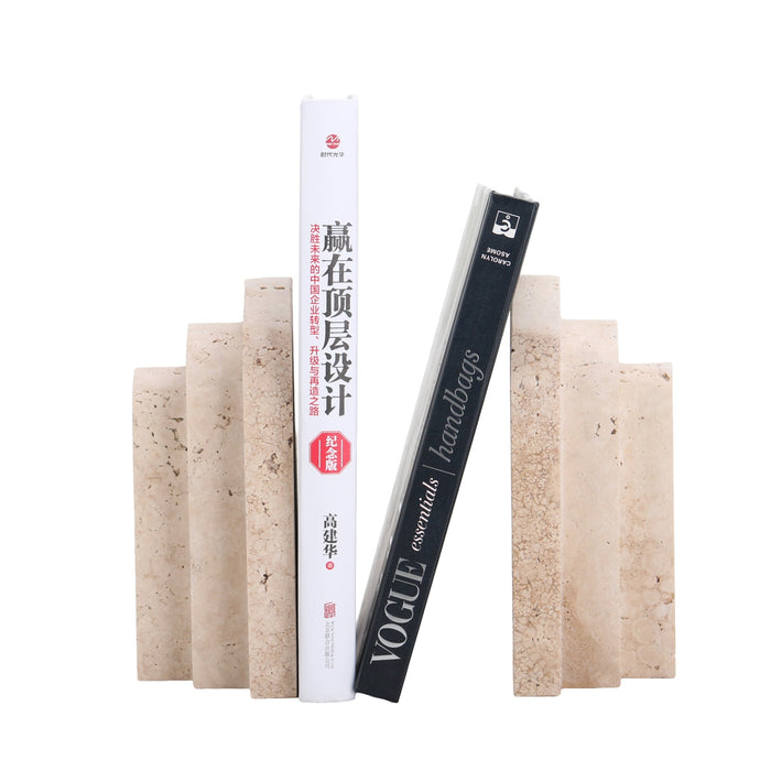 Nuvon Stone Bookends - Beige