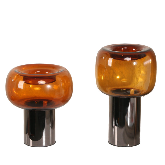 Brunelle Amber Small Glass Vase - Brown