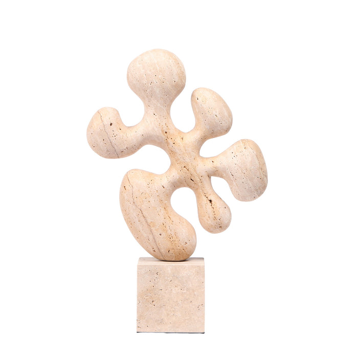 Sava Geometric Marble Sculpture - Beige