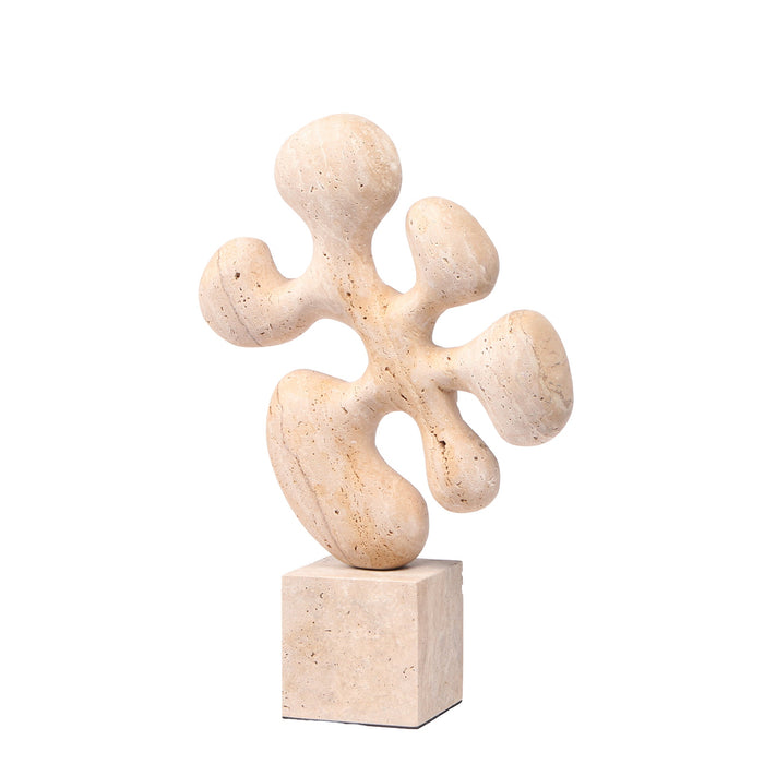 Sava Geometric Marble Sculpture - Beige