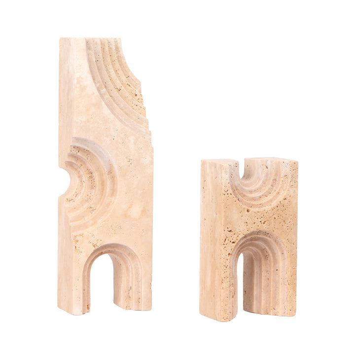 Luno Carved Marble Sculpture - Beige