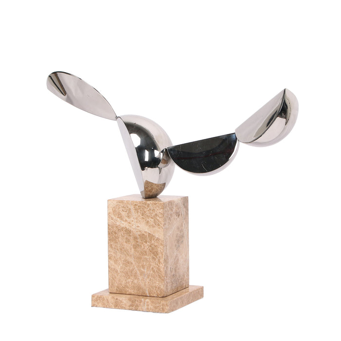 Avela Silver Winged Sculpture - Beige