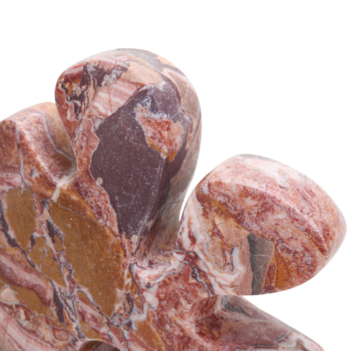Elani Carved Marble Accent Sculpture - Red Ochre