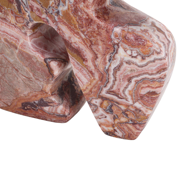 Elani Carved Marble Accent Sculpture - Red Ochre