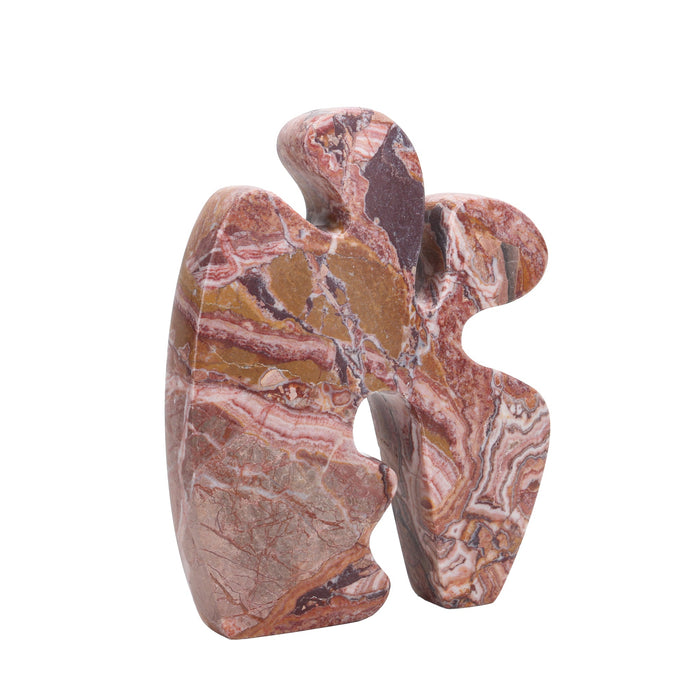 Elani Carved Marble Accent Sculpture - Red Ochre