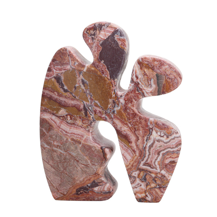 Elani Carved Marble Accent Sculpture - Red Ochre