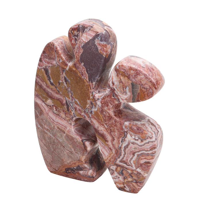 Elani Carved Marble Accent Sculpture - Red Ochre
