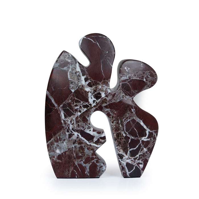 Elani Carved Marble Accent Sculpture - Dark Red Ochre