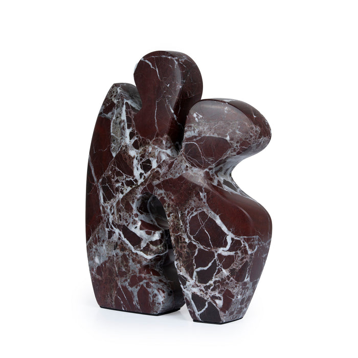 Elani Carved Marble Accent Sculpture - Dark Red Ochre