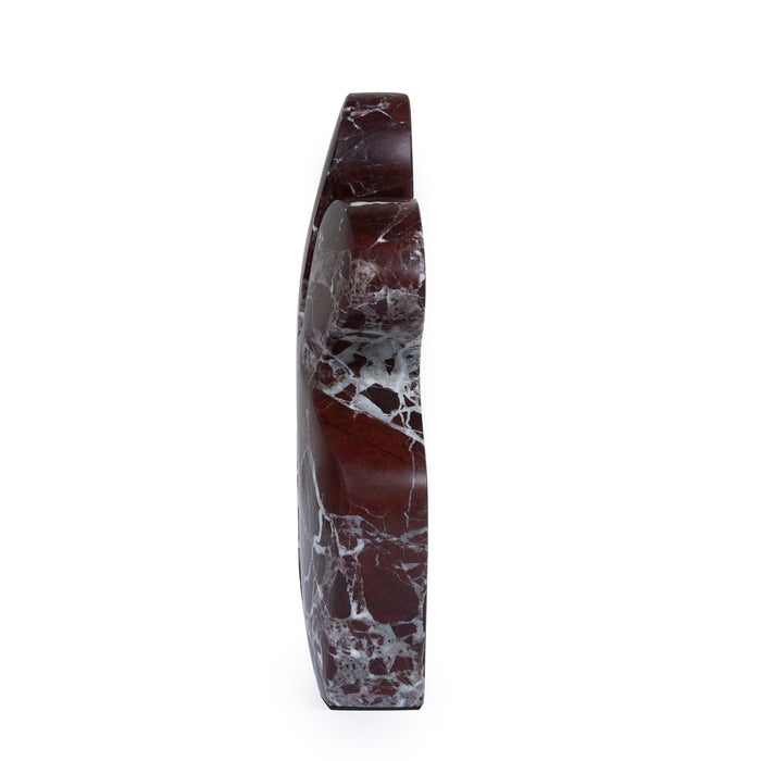 Elani Carved Marble Accent Sculpture - Dark Red Ochre
