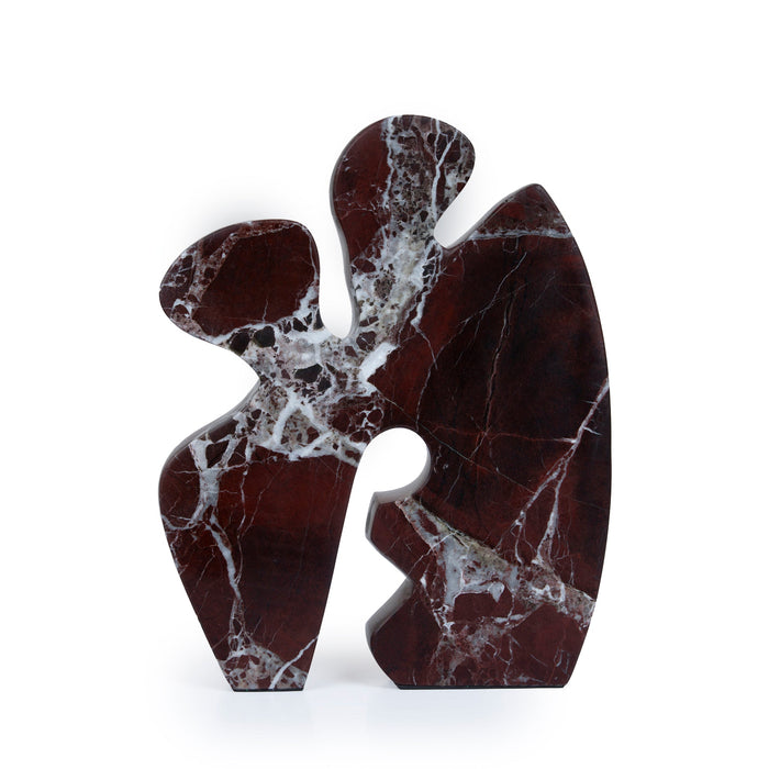 Elani Carved Marble Accent Sculpture - Dark Red Ochre