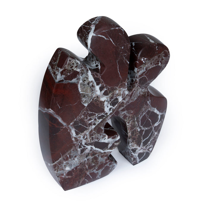 Elani Carved Marble Accent Sculpture - Dark Red Ochre