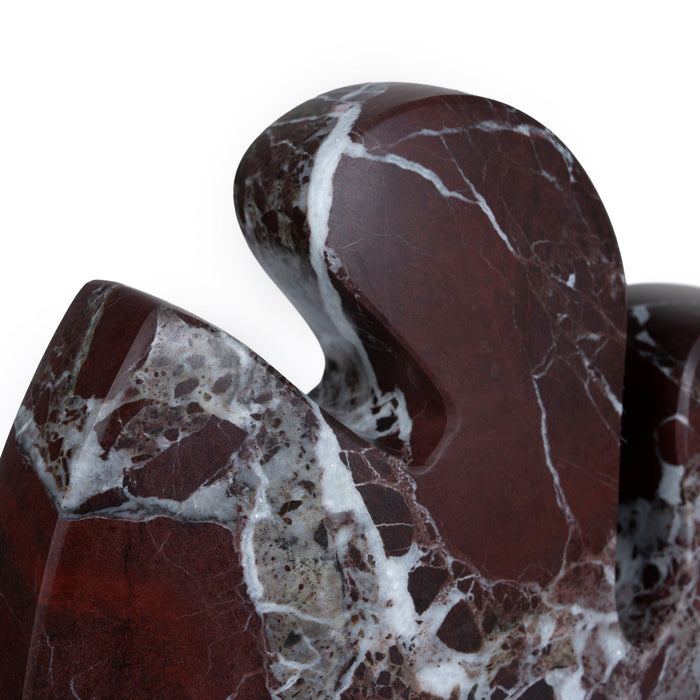 Elani Carved Marble Accent Sculpture - Dark Red Ochre