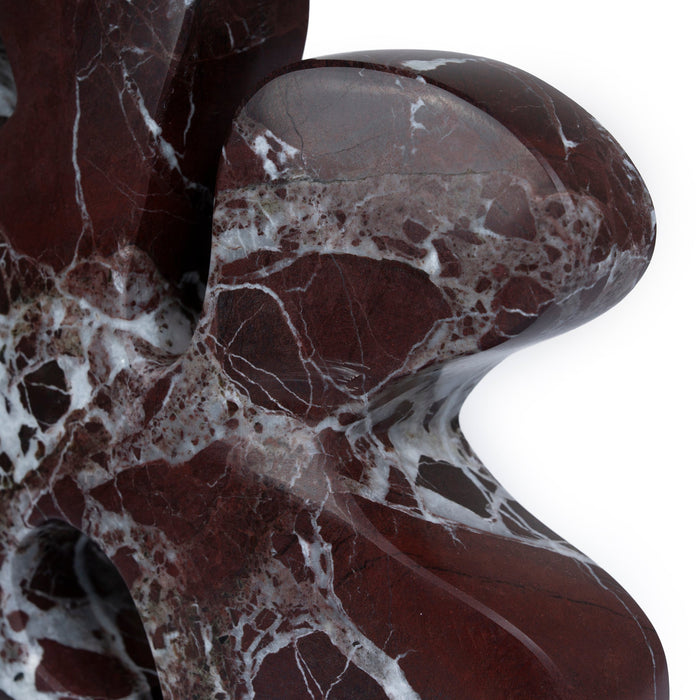 Elani Carved Marble Accent Sculpture - Dark Red Ochre