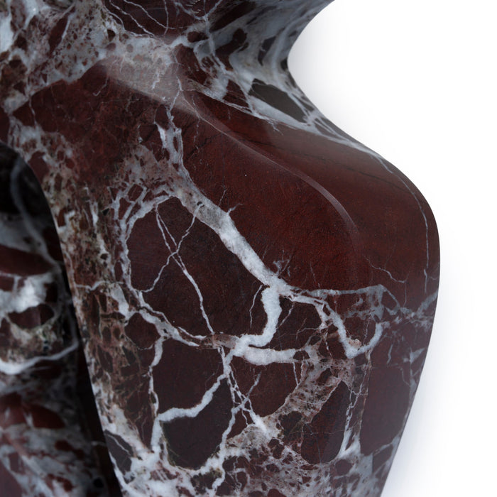 Elani Carved Marble Accent Sculpture - Dark Red Ochre