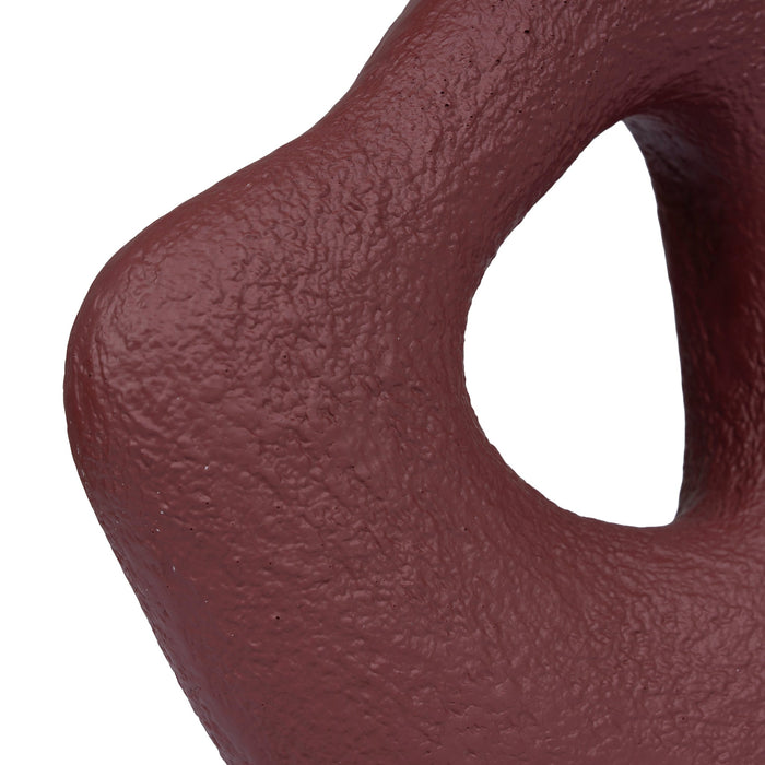 Obira Organic Shape Marble Sculpture - Maroon