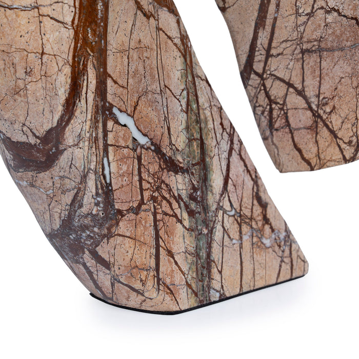 Orvia Sea Waves Marble Sculpture - Brown