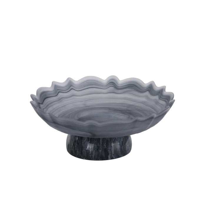 Zavora Lotus Glass Tray - Grey