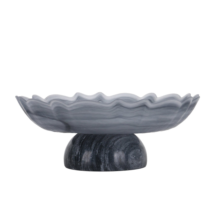 Zavora Lotus Glass Tray - Grey