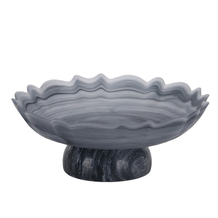 Zavora Lotus Glass Tray - Grey
