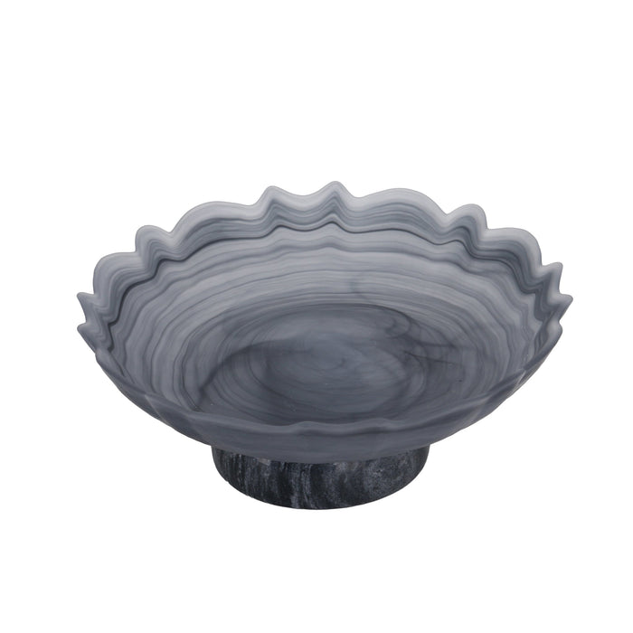Zavora Lotus Glass Tray - Grey
