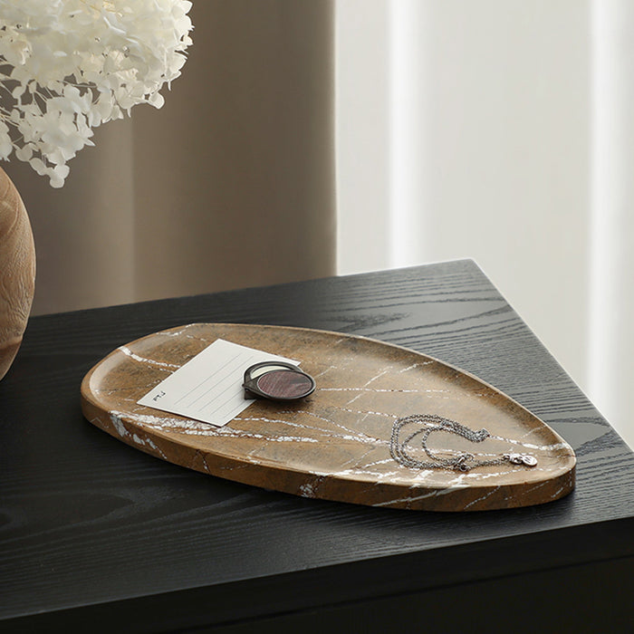 Orva Leaf Shaped Marble Plate - Coffee (CFB-T23003)