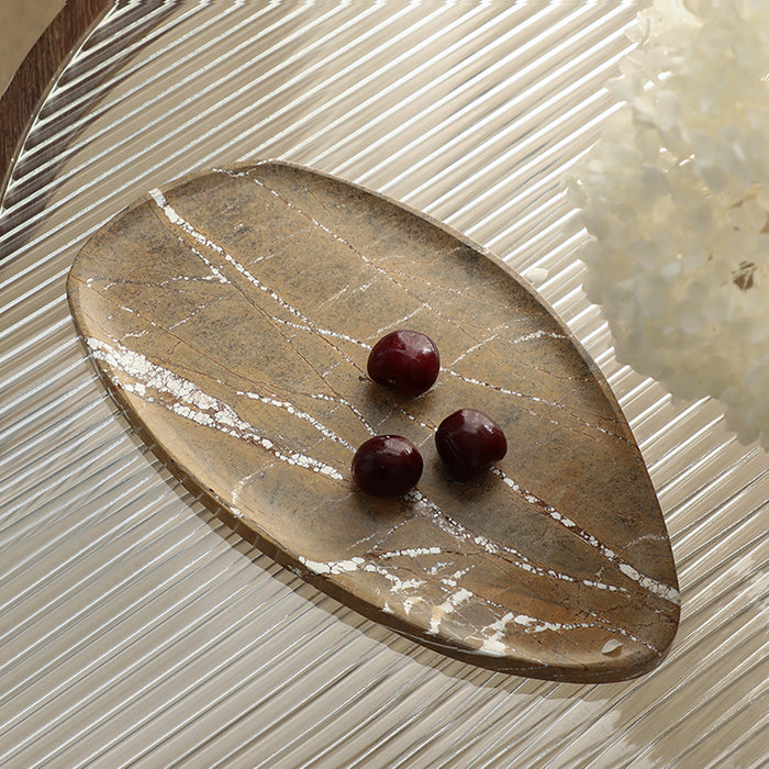 Orva Leaf Shaped Marble Plate - Coffee (CFB-T23003)