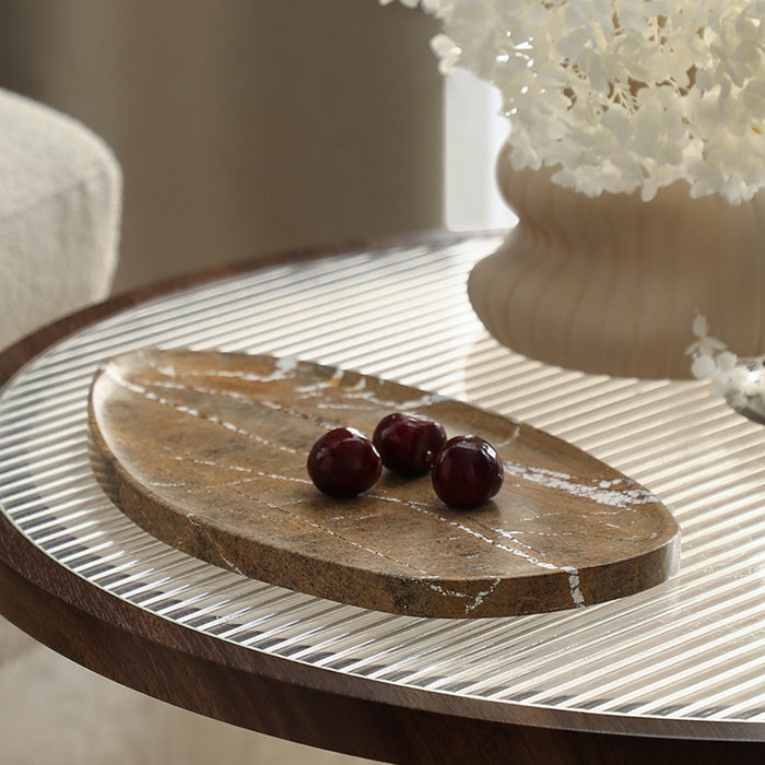 Orva Leaf Shaped Marble Plate - Coffee (CFB-T23003)