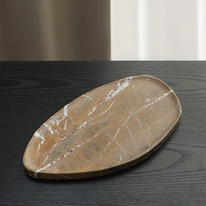 Orva Leaf Shaped Marble Plate - Coffee (CFB-T23003)
