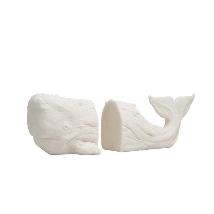 Sandstone Whale Bookend - White (CFC-SZ23035)
