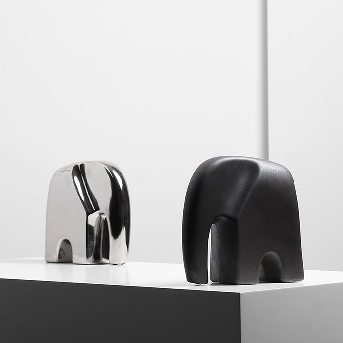 Ceramic Elephant Sclupture - Silver (CFD-D22098)