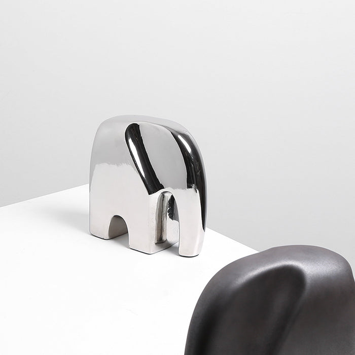Ceramic Elephant Sclupture - Silver (CFD-D22098)