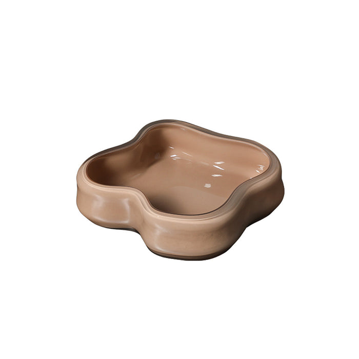 Ondra Glass Petal Plate B - Coffee (CFB-E25011B)