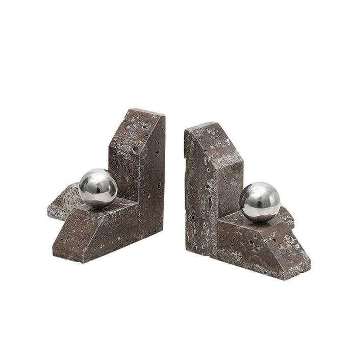 Mirello Marble Ballpoint Bookend - Grey (CFB-T25032)