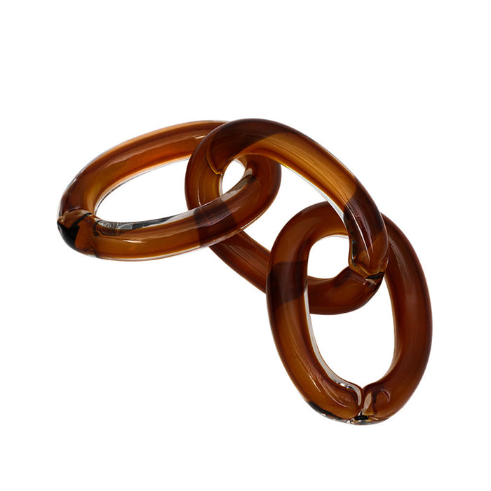Marzen Handmade Glass Three Ring - Tea Color (CFB-E25006B)