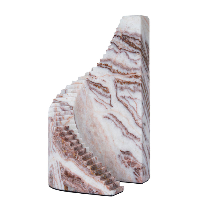 Tavira Step Marble Sculpture - Red Ochre