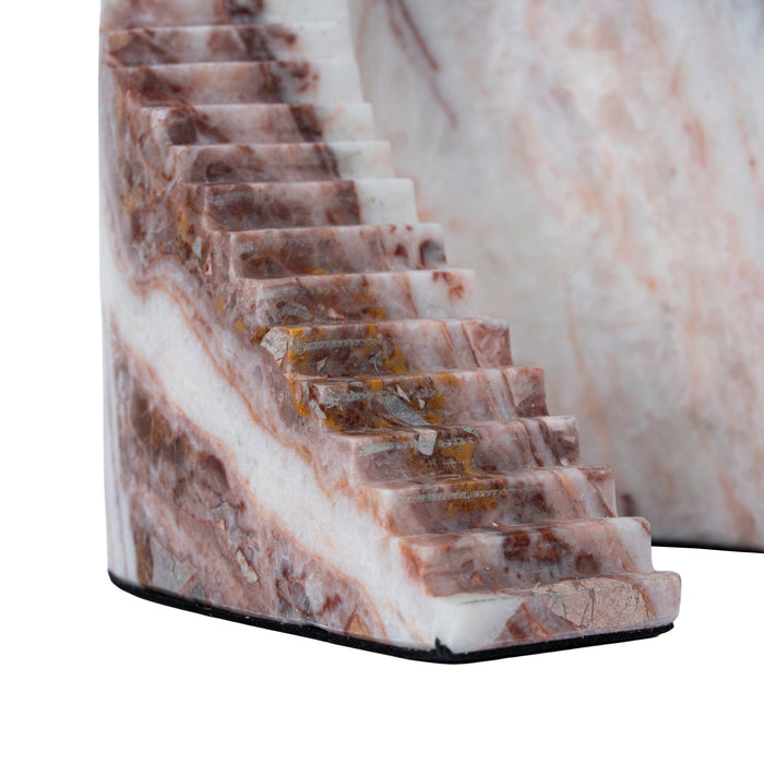 Tavira Step Marble Sculpture - Red Ochre