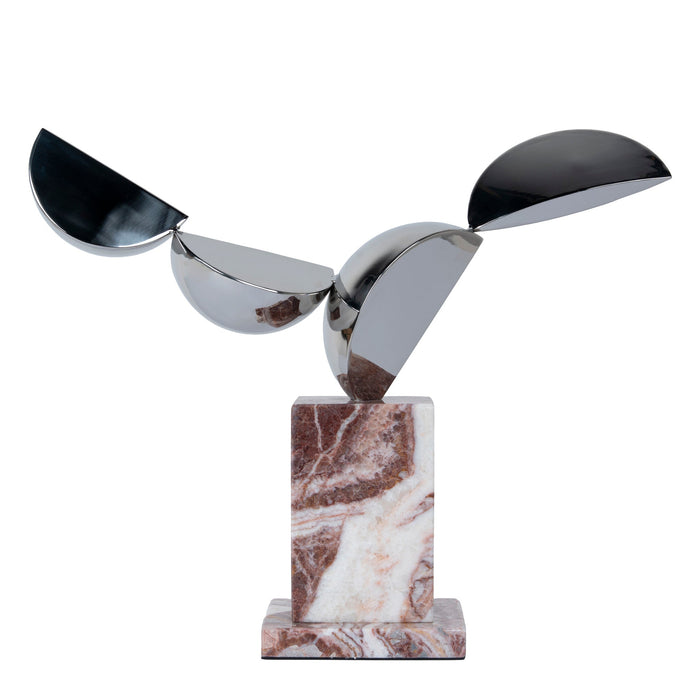 Avela Silver Winged Sculpture - Red Ochre