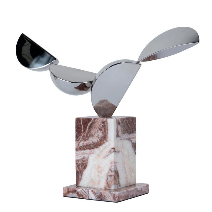 Avela Silver Winged Sculpture - Red Ochre