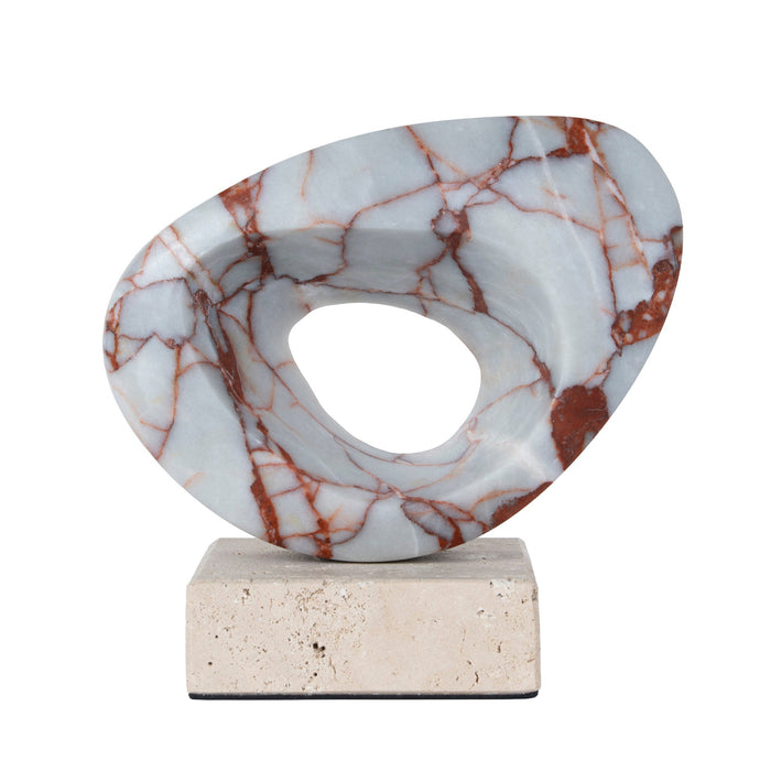 Arin Halo Marble Sculpture - Bulgari Red