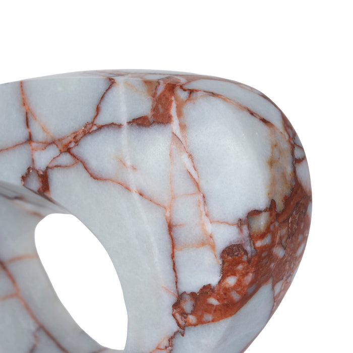 Arin Halo Marble Sculpture - Bulgari Red