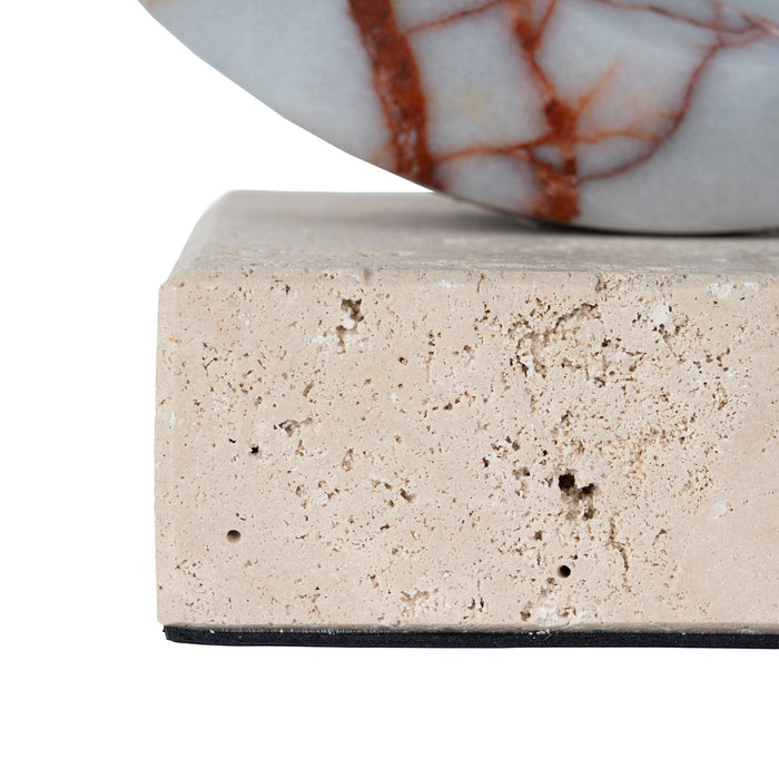 Arin Halo Marble Sculpture - Bulgari Red