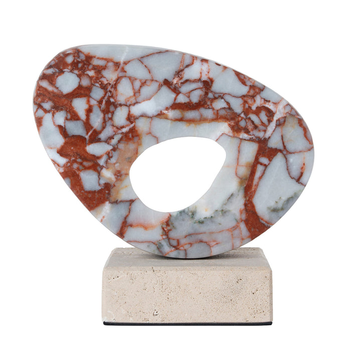 Arin Halo Marble Sculpture - Bulgari Red